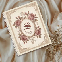 Personalized Vintage Rose Monogram Notebook