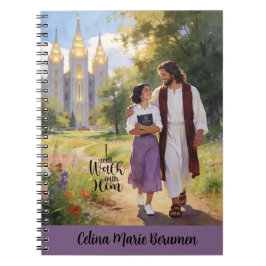 Cuaderno Personalized Walk with Him Christian LDS Journal