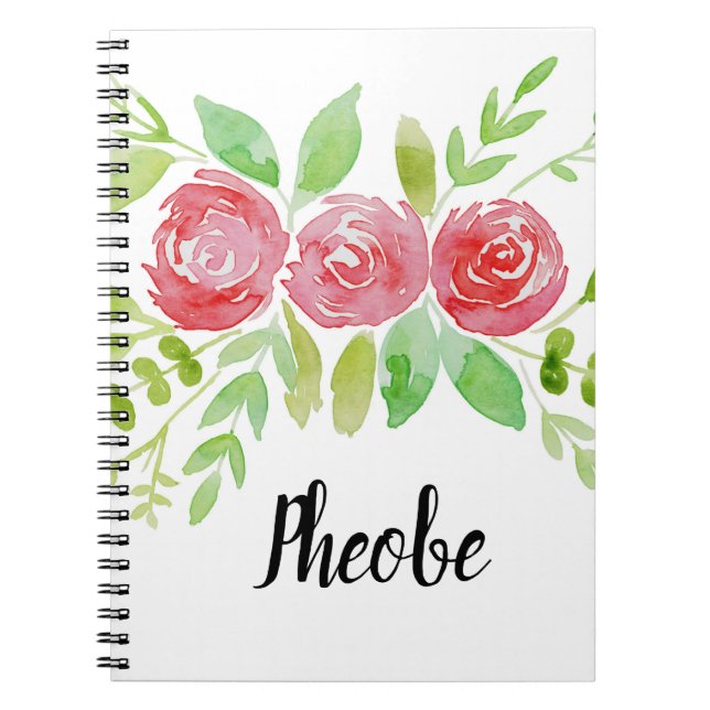 Cuaderno Personalized Watercolor Floral (Frente)