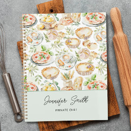 Cuaderno Personalized Watercolor Food Cooking Recipe Book