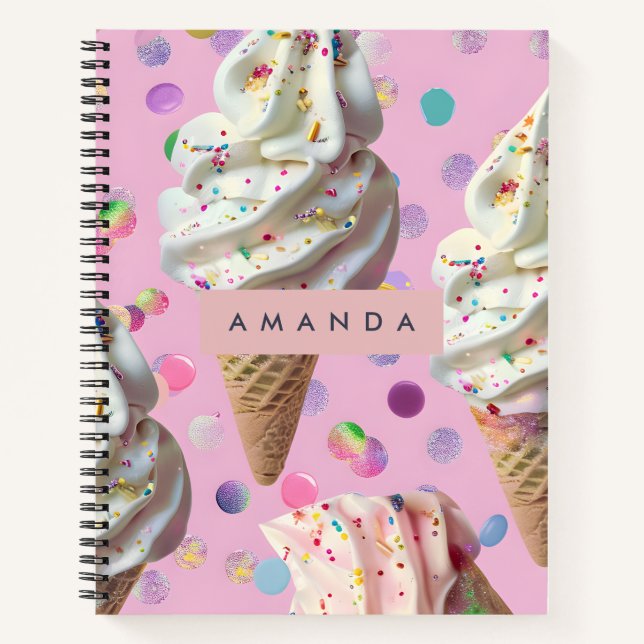 Cuaderno Personalized  Whimsical Pastel Ice Cream Dream  (Anverso)