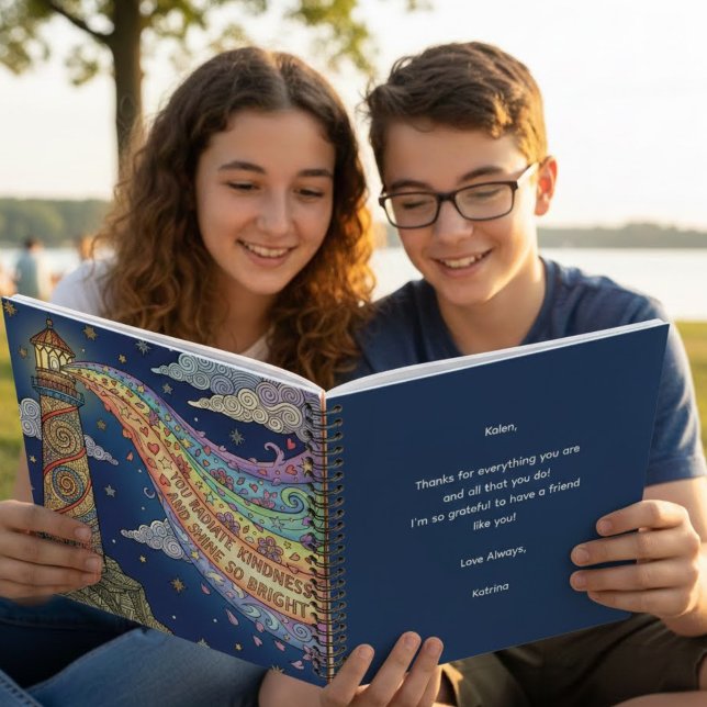 Cuaderno Personalized You Radiate Kindness Spiral Notebook (Let someone know how much they shine with this, "You radiate kindness and shine so bright" notebook!)