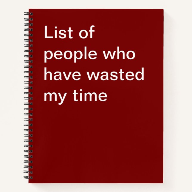 Cuaderno Personas que han perdido mi tiempo (Anverso)