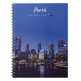 Cuaderno Perth, Australia - Horizonte de la ciudad de noche
