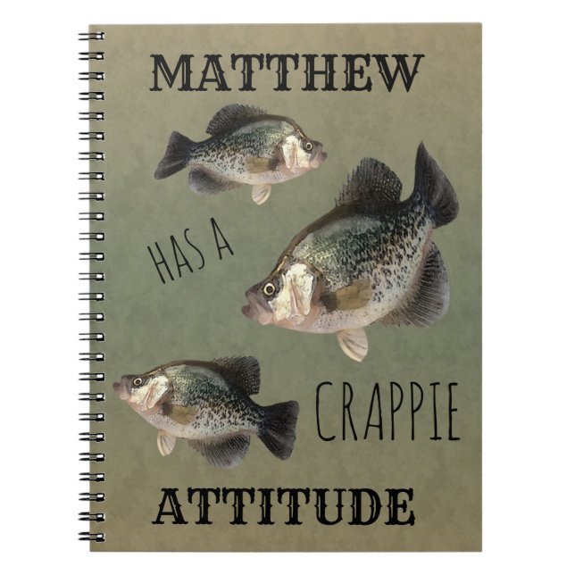 Cuaderno Pesca de actitud de Crappie (Frente)