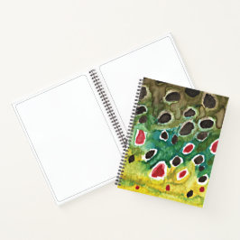 Cuaderno Pesca de la trucha marrón de la pesca de altura