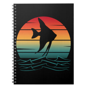 Cuaderno Pesca de puesta de sol de peces vintage