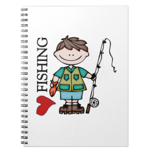 Cuaderno Pesca del amor del muchacho I del pelo de Brown