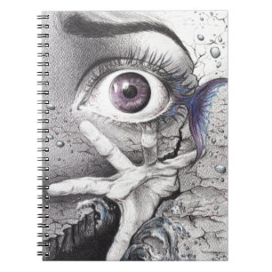 Cuaderno Pesca ocular y sueño de mano Arte surrealista de d