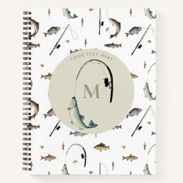 Cuaderno Pesca Pesca Rod & Reel Fish Tema Pescador Monogram