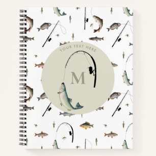 Cuaderno Pesca Pesca Rod & Reel Fish Tema Pescador Monogram