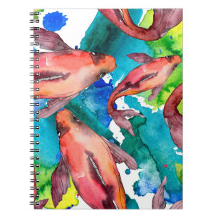 Cuaderno Pescado acuático. Mar rojo y peces exóticos en el