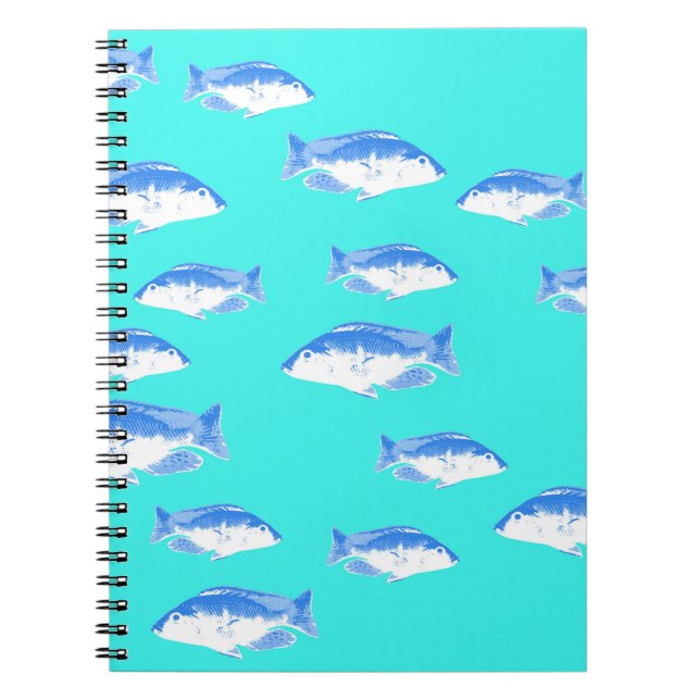 Cuaderno Pescado azul en turquesa (Frente)