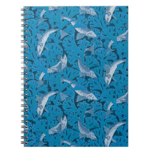 Cuaderno Pescado azul vintage y algas marinas: Náutica Art 