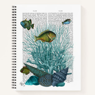 Cuaderno Pescado, conchas azules y corales