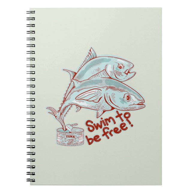 Cuaderno Pescado de atún escapando a una lata (Frente)