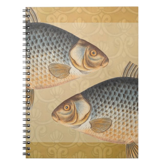 Cuaderno Pescado de carpa pescar pintura de agua dulce (Frente)