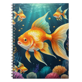 Cuaderno Pescado de oro en aguas submarinas