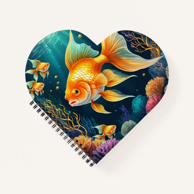 Cuaderno Pescado de oro en aguas submarinas (Anverso)