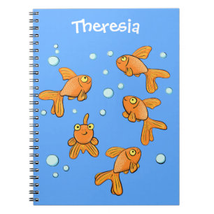 Cuaderno Pescado de oro naranja lindo en el ilustracion per