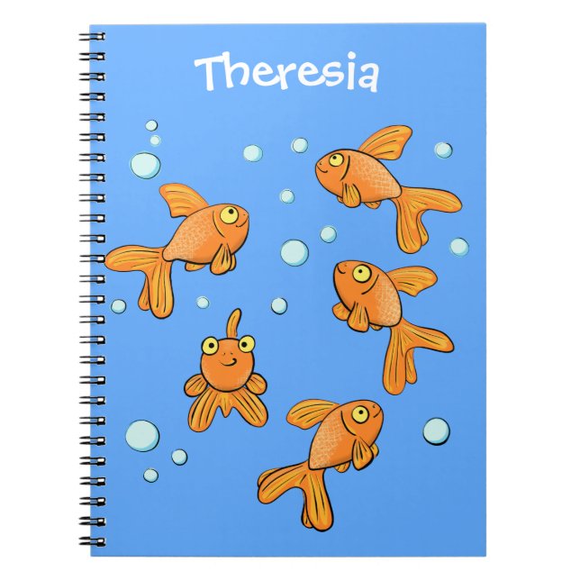 Cuaderno Pescado de oro naranja lindo en el ilustracion per (Frente)