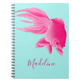 Cuaderno Pescado de oro rosa azul grande pop moderno person