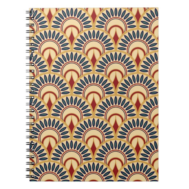 Cuaderno Pescado Motif Egipcio Escala Patrón Sin Marea (Frente)