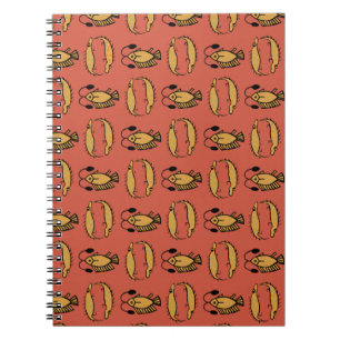 Cuaderno Pescado y cocodrilo egipcio en bloc de notas en es