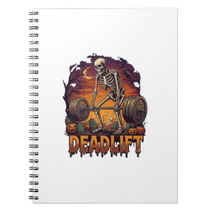 Cuaderno Peso muerto esqueleto barra calabazas de Halloween