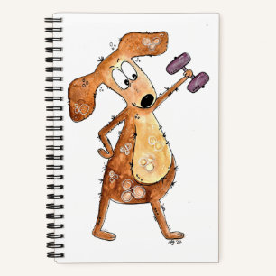 Cuaderno Pesos de levadura de perro marrón chiflado