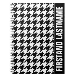 Cuaderno Pestaña de barra personalizada Black Houndstoth