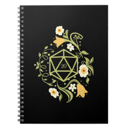 Cuaderno Pestaña de flores y plantas drusas D20 dados RPG