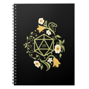 Cuaderno Pestaña de flores y plantas drusas D20 dados RPG