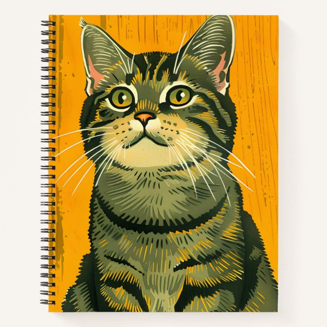 Cuaderno Pestaña gris a rayas minimalista (Anverso)
