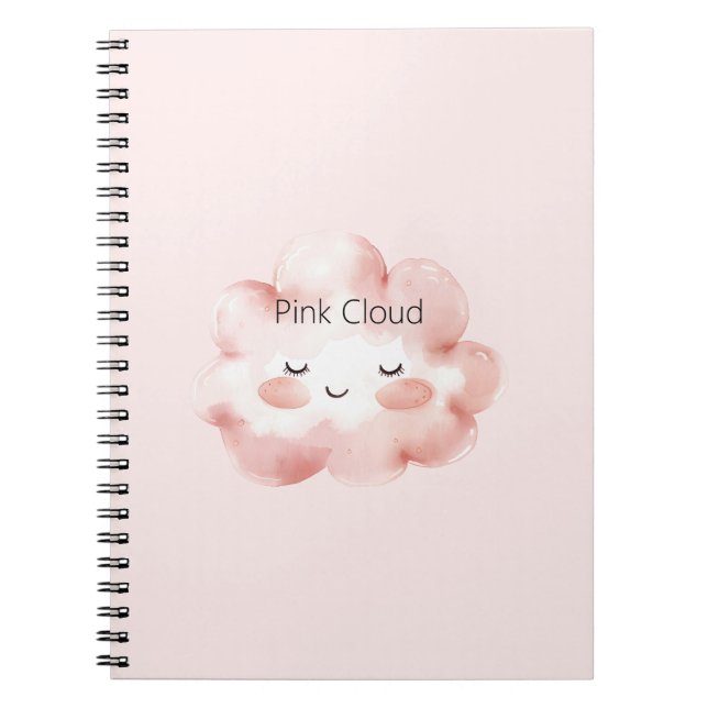 Cuaderno Pestañas Feliz Nube Rosa (Frente)