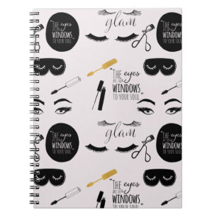 Cuaderno Pestañas Negro Oro Glam Cumpleaños