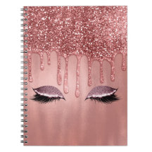 Pestañas Pink Drips con brillo en Rosa Dorado