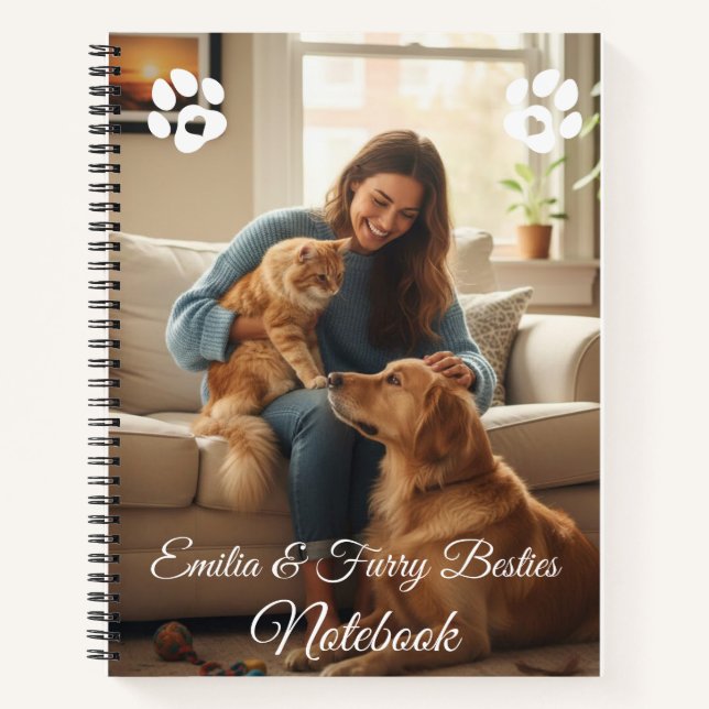 Cuaderno Pet Lover's Custom Photo & Name Notebook (Anverso)