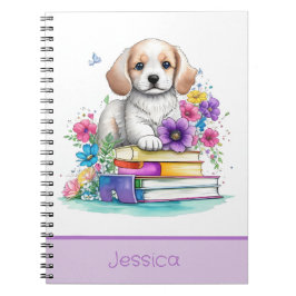 Cuaderno Pétalos & Cachorros & Libros Escuela de Acuarela V