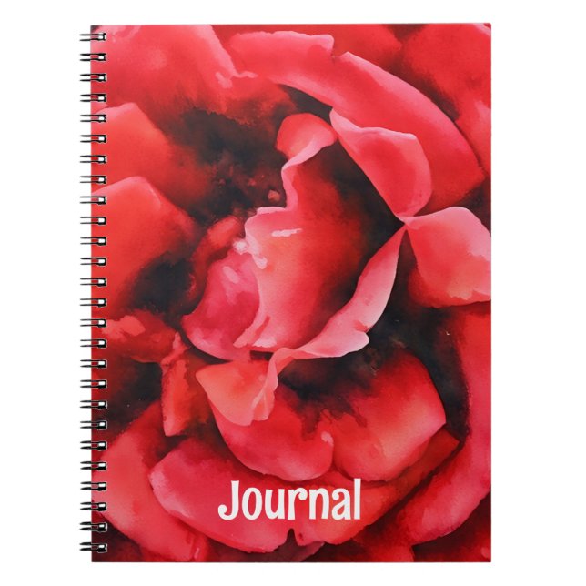 Cuaderno Pétalos de flor de rosa roja Diario de arte person (Frente)