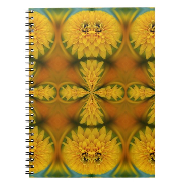 Cuaderno Pétalos de flores amarillas Resumen arte (Frente)