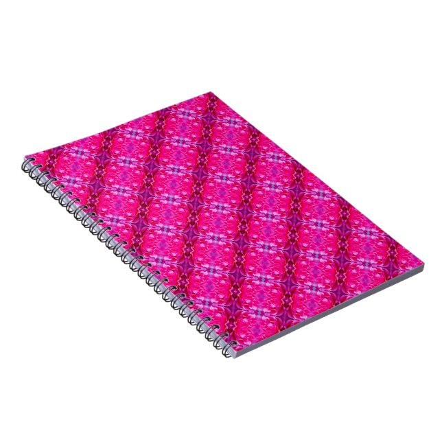 Cuaderno Pétalos de rosa rosado vibrante patrón floral de t (Lado Derecho)
