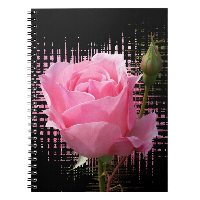 Cuaderno Pétalos de rosa rosados (Frente)
