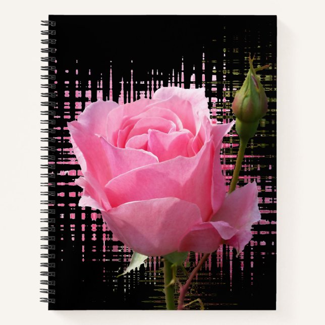 Cuaderno Pétalos de rosa rosados (Anverso)