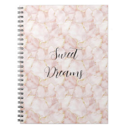 Cuaderno Pétalos Florales de Rosa Rosa Rubor Dorado