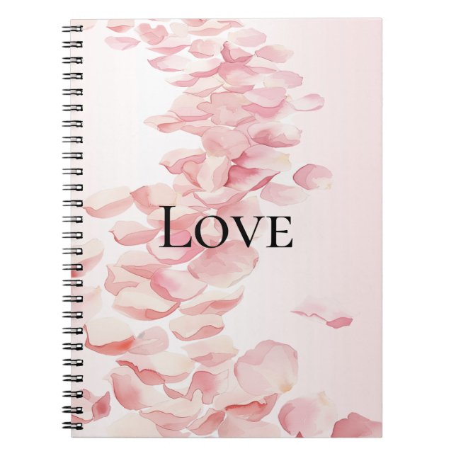 Cuaderno Pétalos rosa rosados de Rubor románticos (Frente)