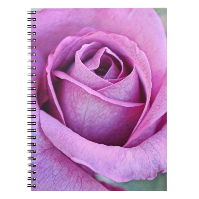 Cuaderno Pétalos Rosas morados del jardín de Gertie (Frente)