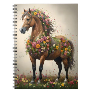 Cuaderno Pétalos Y Canteras: Jardín De Fantasía De Caballos