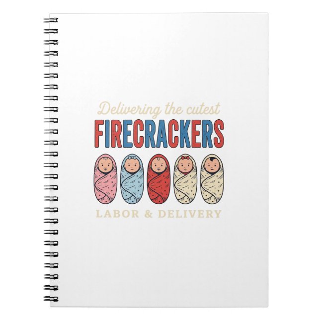 Cuaderno Petardos de parto y entrega Enfermera de bebé lind (Frente)
