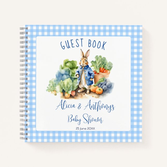 Cuaderno Peter rabbit baby baby water baby ducha guest book (Anverso)